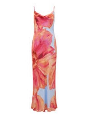 Ever New Floral Slip Dress in Pink and Orange